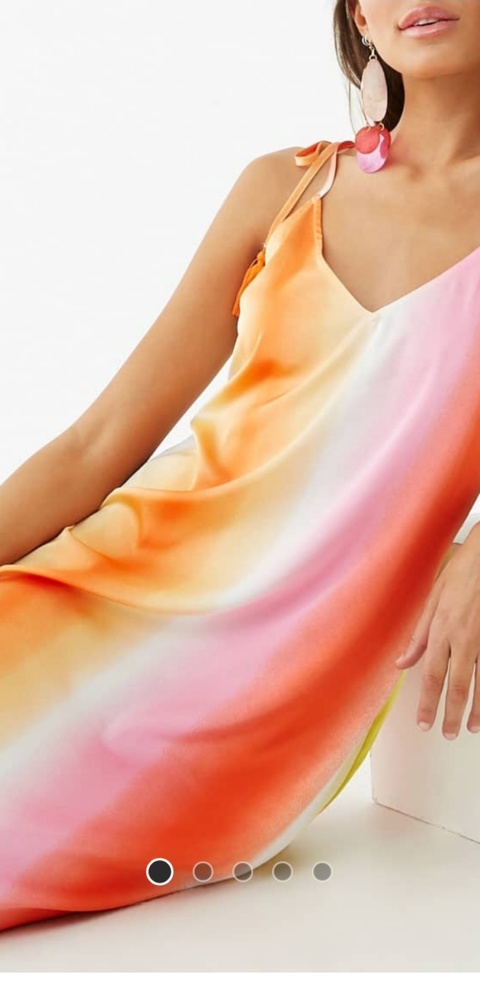 BNWT Forever 21 Satin Multicolor Ombre Maxi Dress